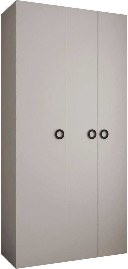 Ντουλάπα Como I 120 Τρίφυλλη-Cashmere - Μαύρο