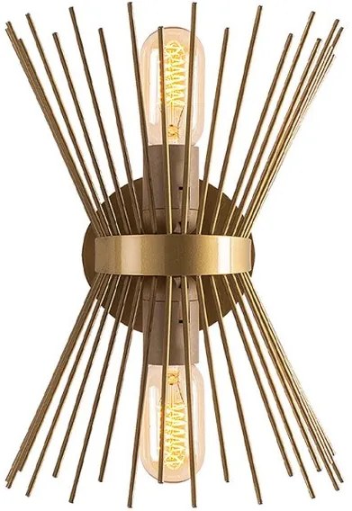 Απλίκα τοίχου Kirpi Megapap E27 μεταλλική χρυσό 23x5x33εκ. GP052-0108,2 GP052-0108,2 Χρυσό