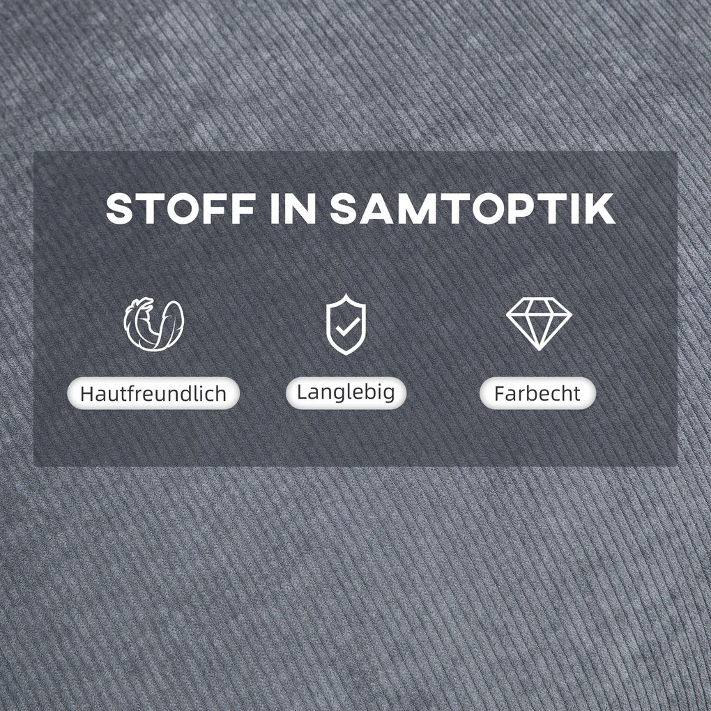 HOMCOM Πολυθρόνα με Οθωμανικό Πολυθρόνα χαλάρωσης, συμπεριλαμβανομένου μαξιλαριού, 68 cm x 91,5 cm x 88 cm, Ανοιχτό γκρι