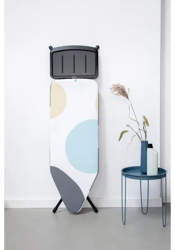 Τραπέζι σιδερώματος Brabantia C 1003374, 124x45 cm, 7 θέσεις ρύθμισης, υποδοχή γεννήτριας ατμού, Λευκό/γκρι