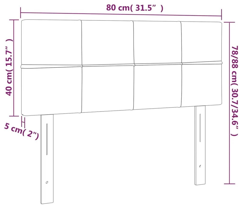 Κεφαλάρι Κρεβατιού Ανοιχτό Γκρι 80 x 5 x 78/88 εκ. Βελούδινο - Γκρι