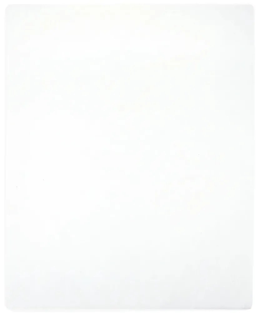 vidaXL Σεντόνι με Λάστιχο Λευκό 140x200 εκ. Βαμβακερό Ζέρσεϊ