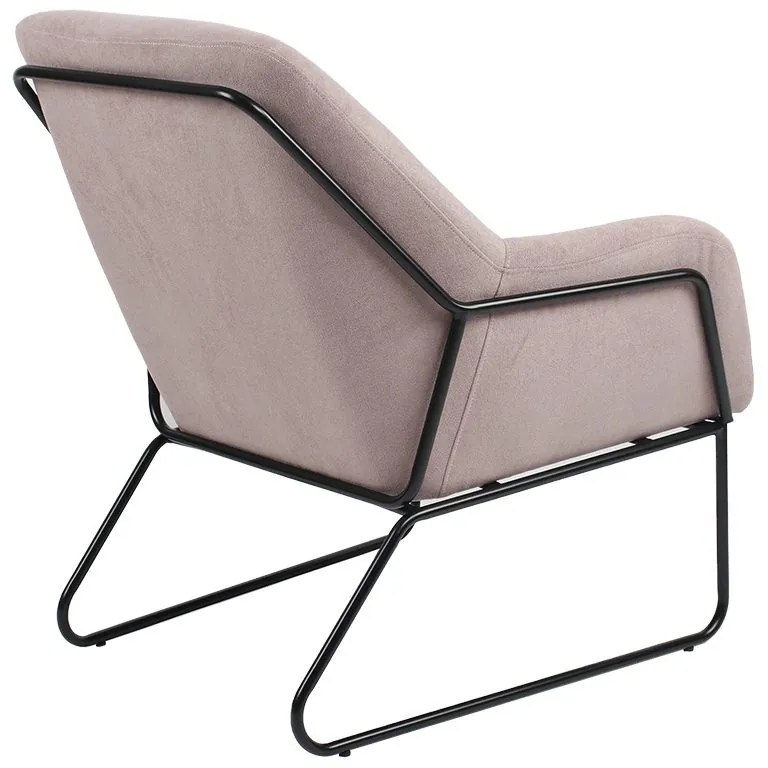 Πολυθρόνα Indelible pakoworld ύφασμα ροζ-μαύρο 76x67x81εκ
