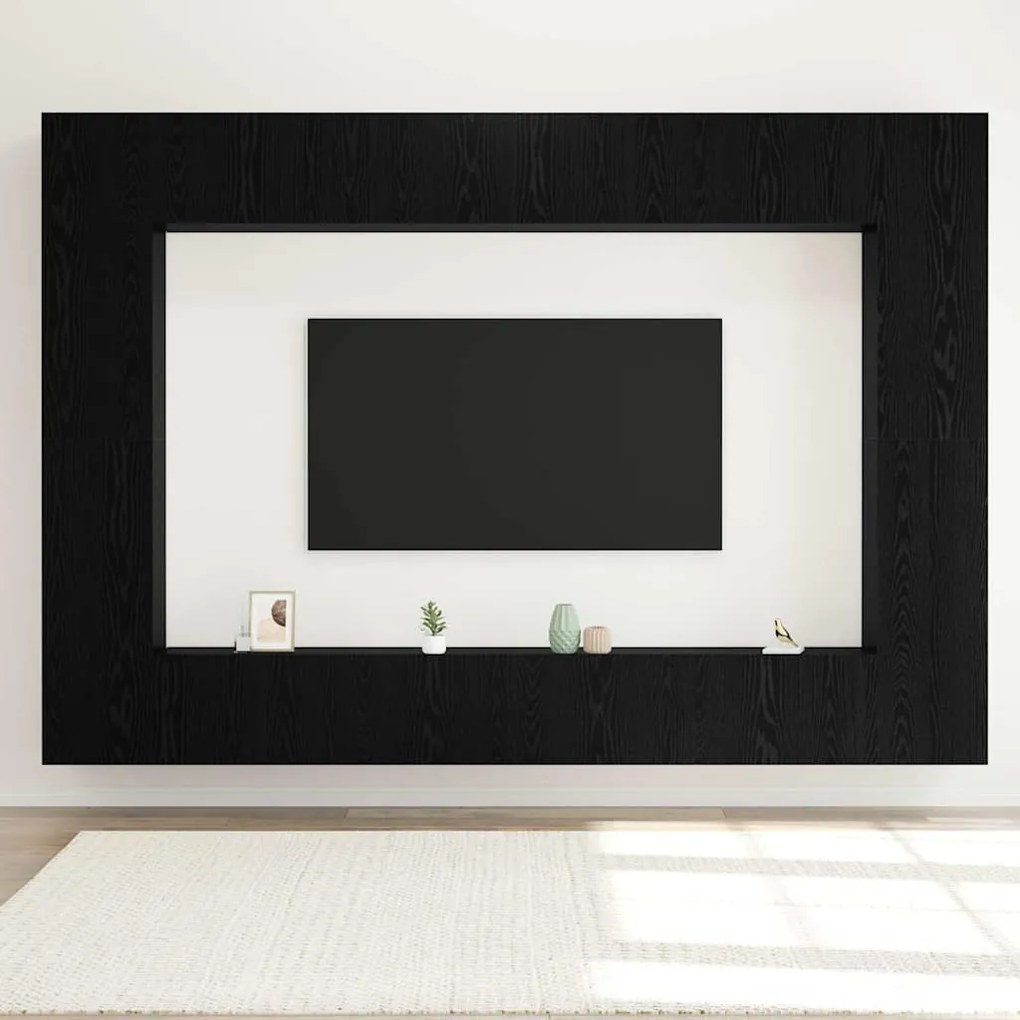 vidaXL Σετ επίπλου τηλεόρασης 8 pcs Μαύρη δρυς 100 x 30 x 30 cm