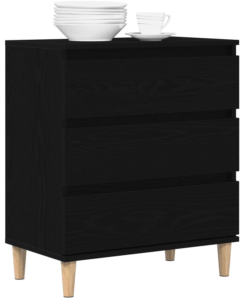 vidaXL Μπουφές Μαύρο Δρυς 60x35x70 εκ Επεξεργασμένο Ξύλο