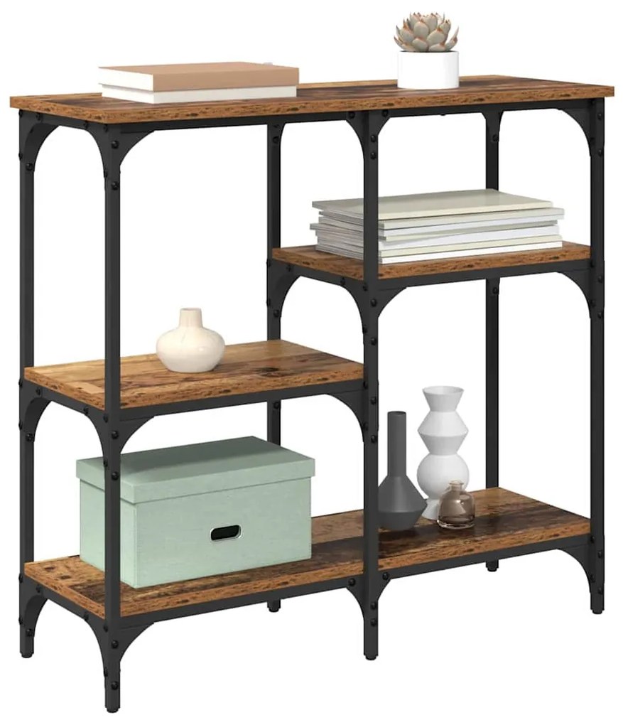 vidaXL Τραπέζι κονσόλας Παλιό Ξύλο 80 x 29 x 75 εκ Επεξεργασμένο ξύλο