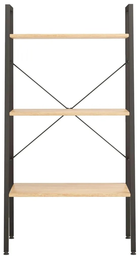 vidaXL Ραφιέρα 3 Επιπέδων Ανοιχτό Καφέ & Μαύρο 56 x 35 x 108 εκ.