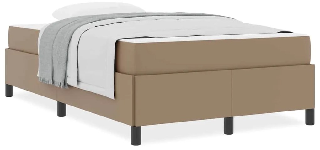 vidaXL Σκελετός Κρεβατιού με στρώμα Καπουτσίνο 120 x 190 cm ύφασμα