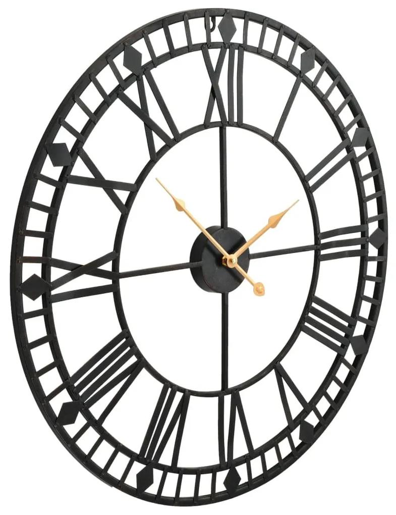Ρολόι Τοίχου Vintage XXL 60 εκ. Μεταλλικό με Μηχανισμό Quartz - Μαύρο