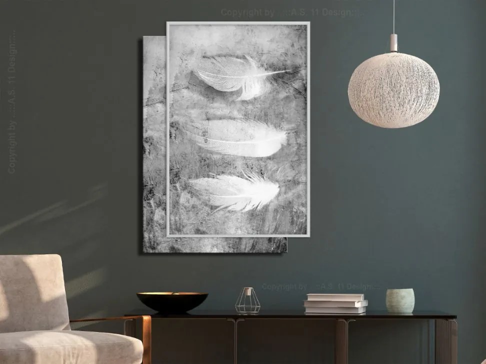 Αφίσα - Delicate Feathers - 20x30 - Χρυσό - Με πασπαρτού