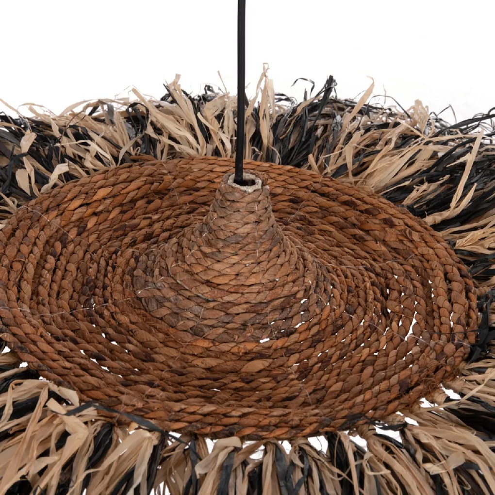 ΦΩΤΙΣΤΙΚΟ ΟΡΟΦΗΣ ORDEM HM4715 ΚΑΠΕΛΟ ΙΝΕΣ SISAL &amp; ΜΠΑΝΑΝΑΣ-ΜΑΥΡΟ &amp; ΦΥΣΙΚΟ Φ75εκ