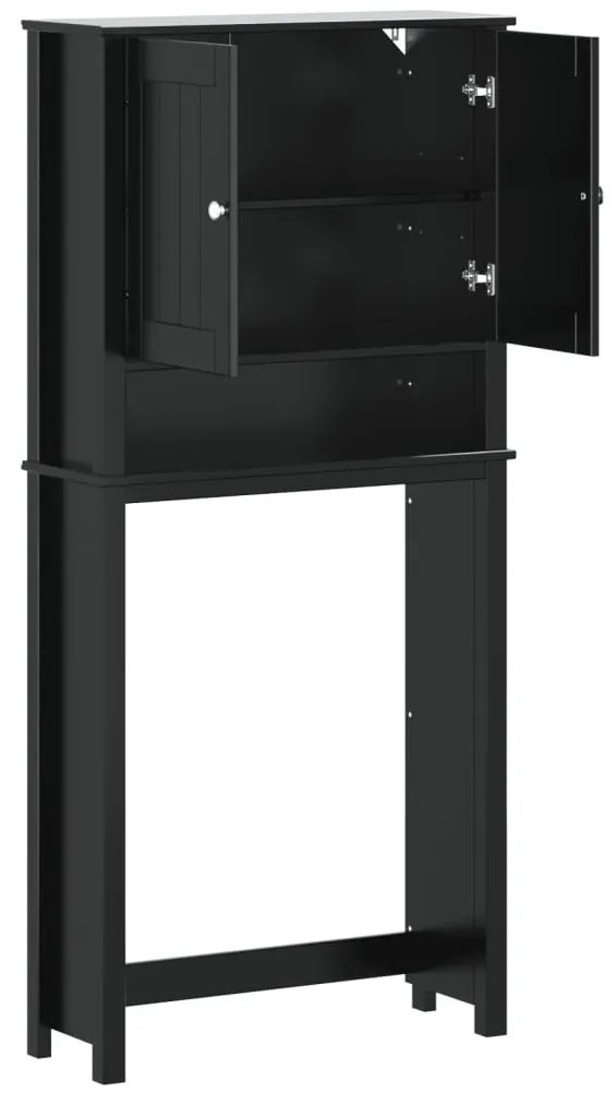 vidaXL Ντουλάπι Πλυντηρίου BERG Μαύρο 76x27x164,5 εκ. από Μασίφ Ξύλο