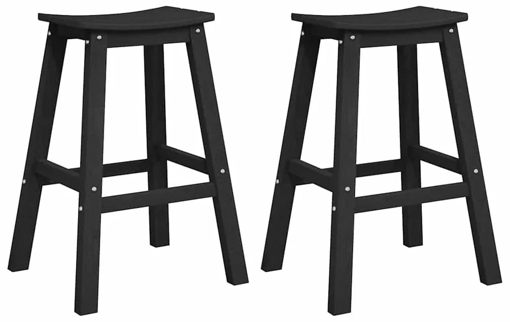 vidaXL Μπαρ σκαμπό 2 pcs Μαύρο 52 x 43 x 73.5εκ Πλαστικό