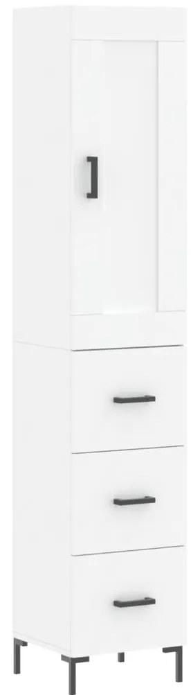 vidaXL Ντουλάπι Λευκό 34,5 x 34 x 180 εκ. από Επεξεργασμένο Ξύλο