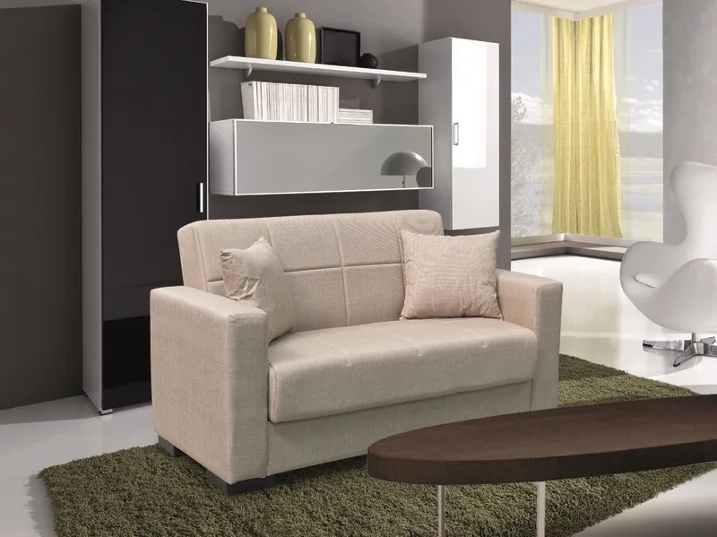 ROVER LIGHT BROWN ΥΦΑΣΜΑ 2ΘΕΣΙΟΣ ΚΑΝΑΠΕΣ/ΚΡΕΒΑΤΙ ΜΕ ΑΠΟΘ.ΧΩΡΟ 150Χ80εκ. ZITA PLUS 150Χ80Χ75εκ. ΚΡΕΒ.125Χ100