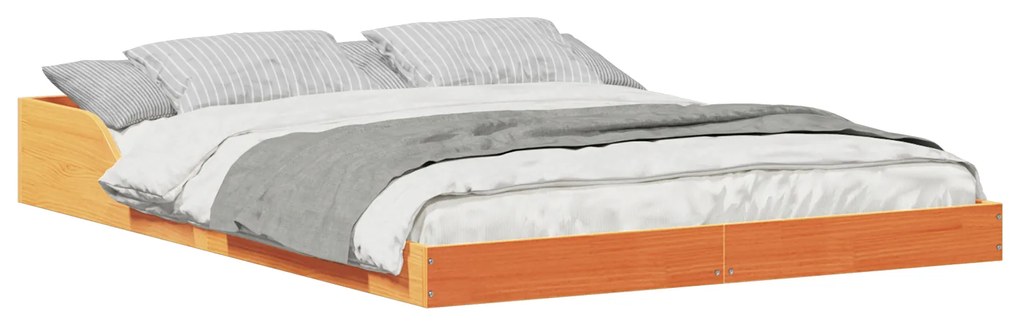 vidaXL Σκελετός Κρεβατιού Καφέ κεριού 140 x 190 cm Μασίφ ξύλο πεύκου