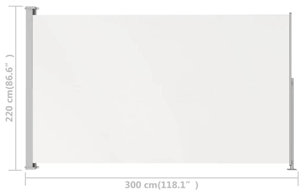 Σκίαστρο Πλαϊνό Συρόμενο Βεράντας Κρεμ 220 x 300 εκ. - Κρεμ