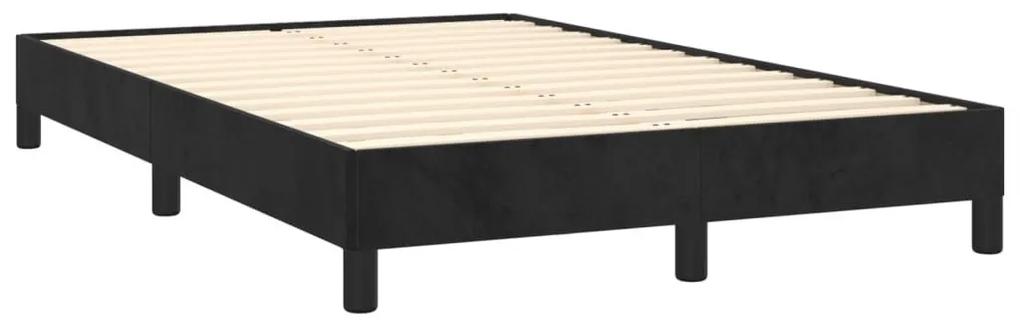 Κρεβάτι Boxspring με Στρώμα Μαύρο 120x190 εκ. Βελούδινο - Μαύρο