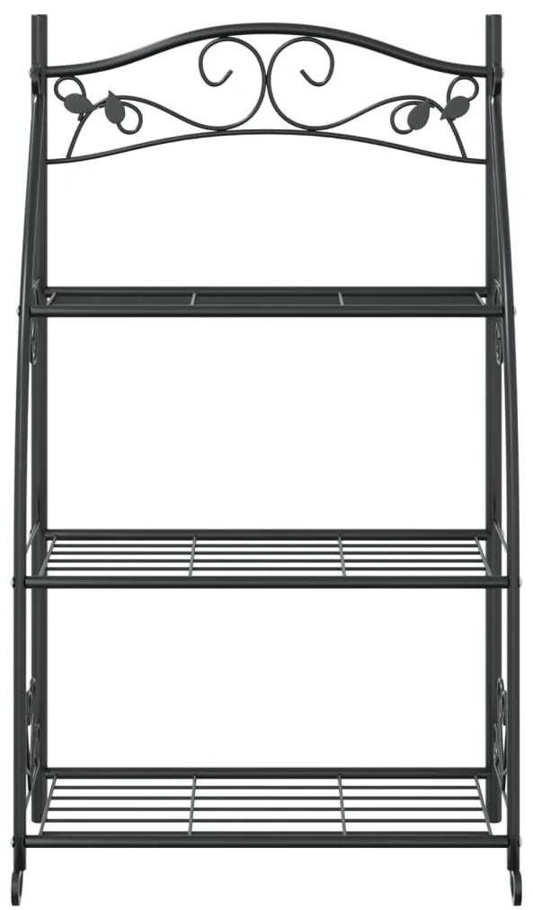 vidaXL Βάση για Λουλούδια Μαύρη 56 x 30 x 96 εκ. Ατσάλινη