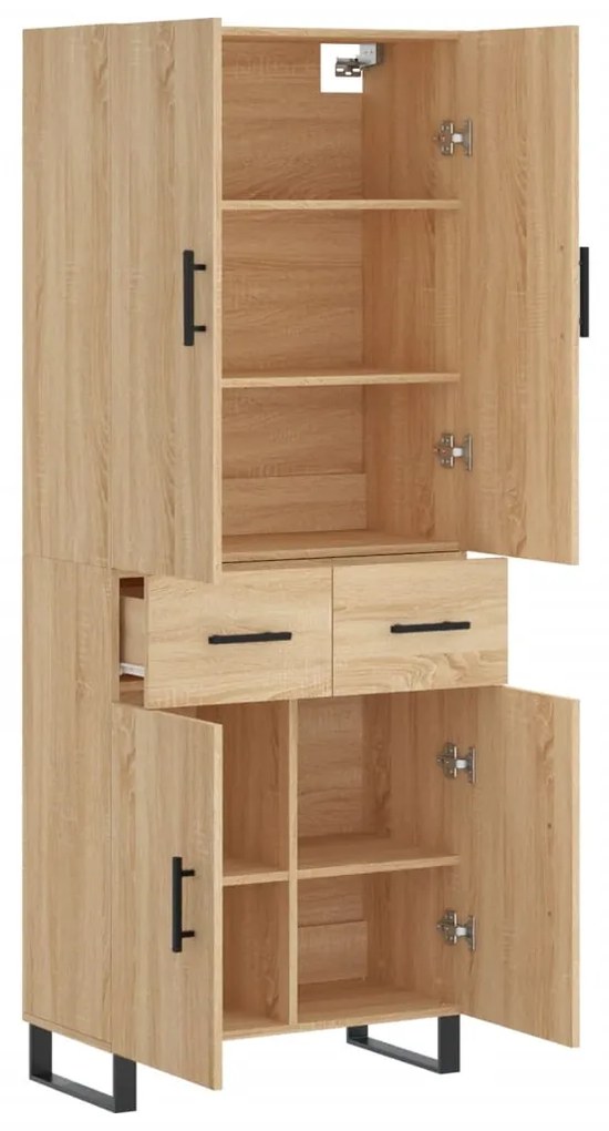 vidaXL Ντουλάπι Sonoma δρυς 69,5 x 34 x 180 εκ. από Επεξεργασμένο Ξύλο