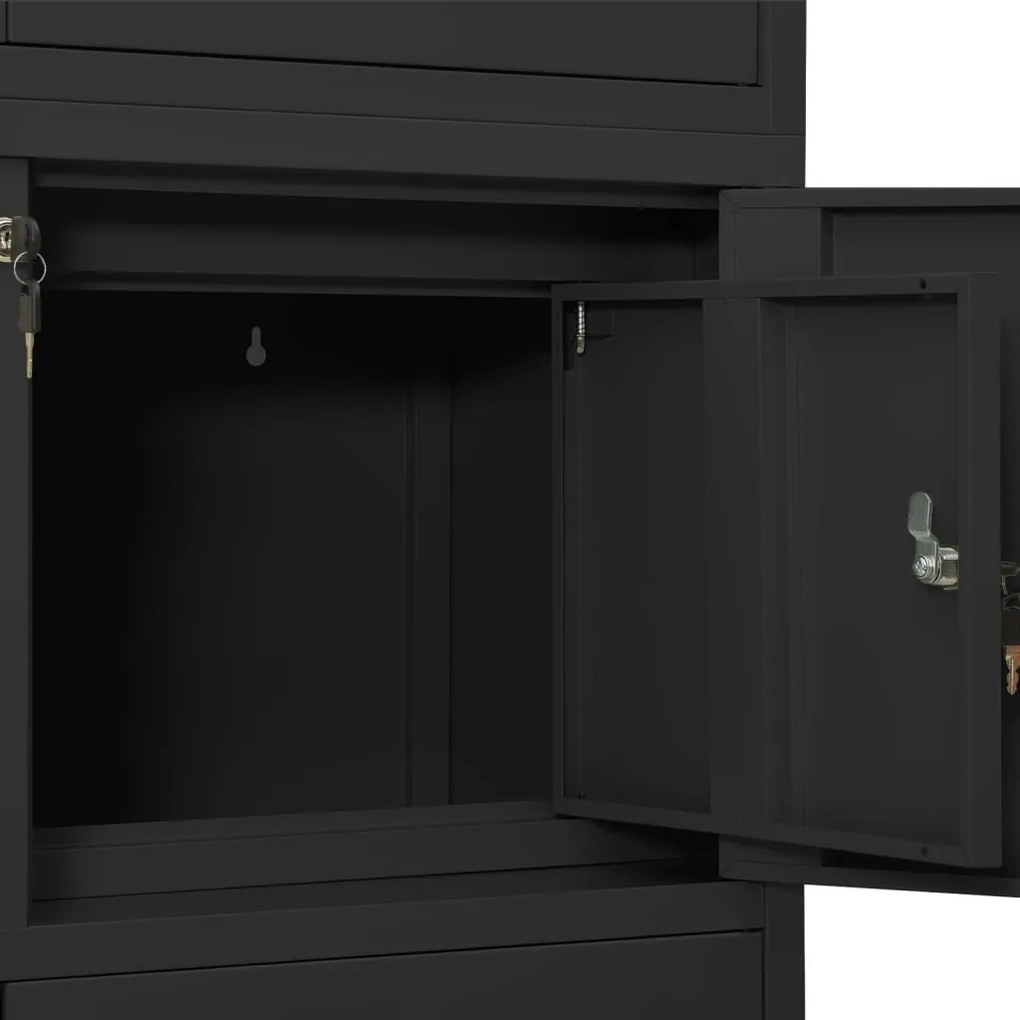 vidaXL Ντουλάπα Γραφείου Ανθρακί 90 x 40 x 180 εκ. Ατσάλινη