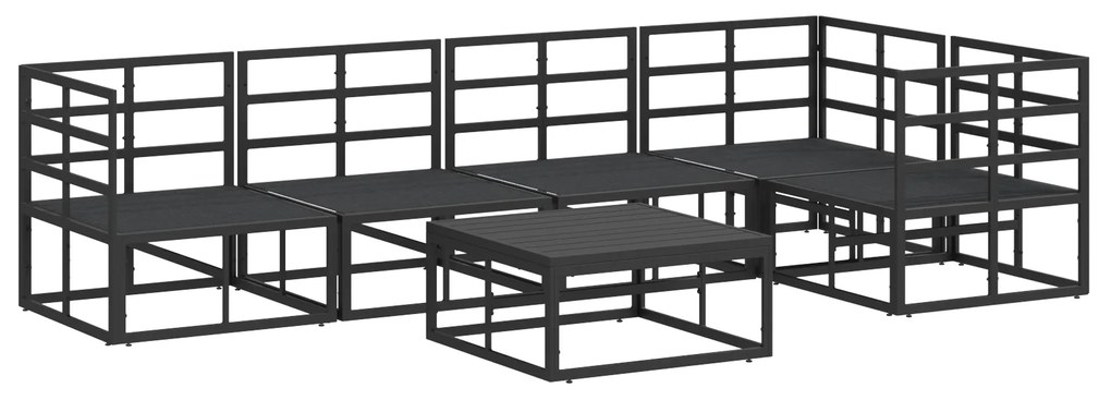 vidaXL Σετ Καναπέ Κήπου 6 pcs Μαύρο 70 x 70 x 32 εκ Αλουμίνιο
