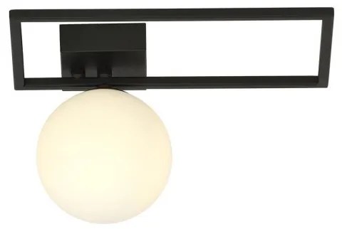 Φωτιστικό Οροφής 1xE14 W30cm Ατσάλι και Γυαλί Μαύρο IMAGO 1D Made in Poland Emibig-1130/1D-Λευκό 1130/1D