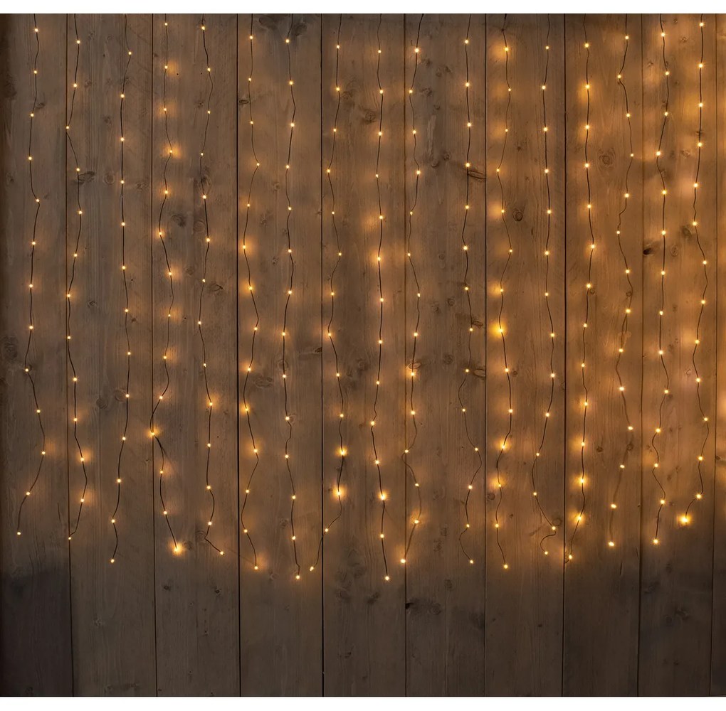 ΦΩΤΑΚΙΑ ΚΟΥΡΤΙΝΑ 280LED/200X140CM ΚΛΑΣΣΙΚΟ ΘΕΡΜΟ 20 STRINGS - 5M ΚΑΛΩΔΙΟ ΜΑΥΡΟ - 4.5V/IP44 ΜΕΤΑΣΧΗΜΑΤΙΣΤΗΣ 3.6VA ON / 8