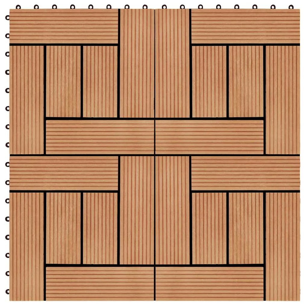 vidaXL Πλακάκια Deck 22 τεμ. Χρώμα Teak 30 x 30 εκ. 2 μ² από WPC