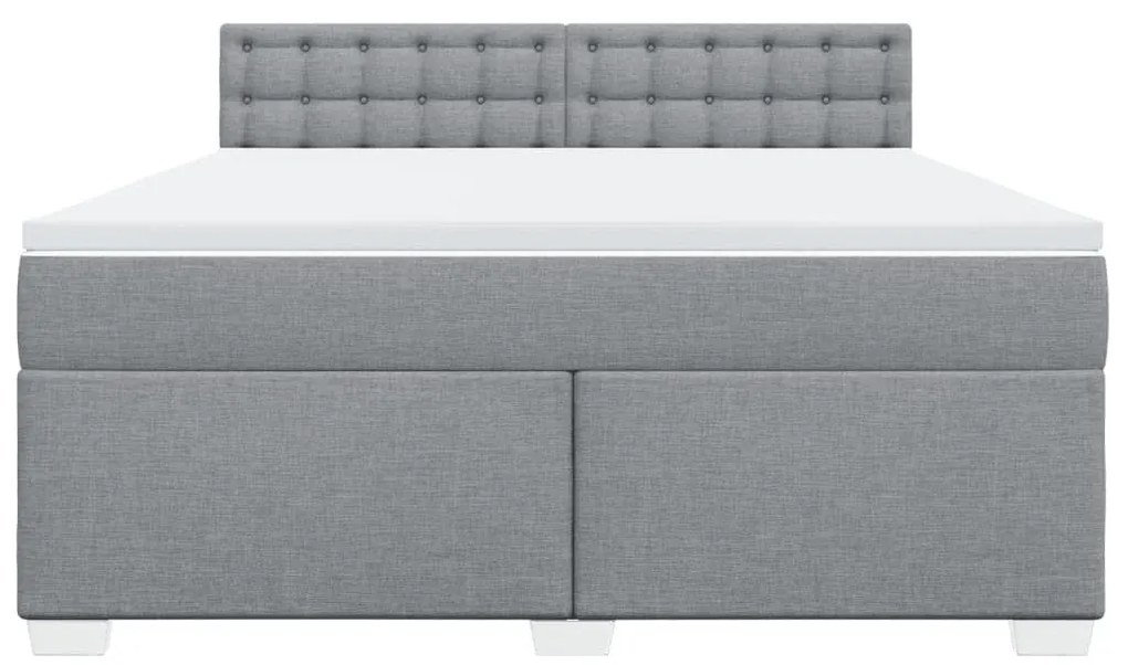 Κρεβάτι Boxspring με Στρώμα Ανοιχτό Γκρι 180x200 εκ. Υφασμάτινο - Γκρι