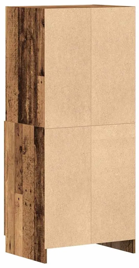 Ντουλάπι Κουζίνας Όψη Παλαιού Ξύλου 57x41,5x131,5εκ. Επεξ. Ξύλο - Καφέ