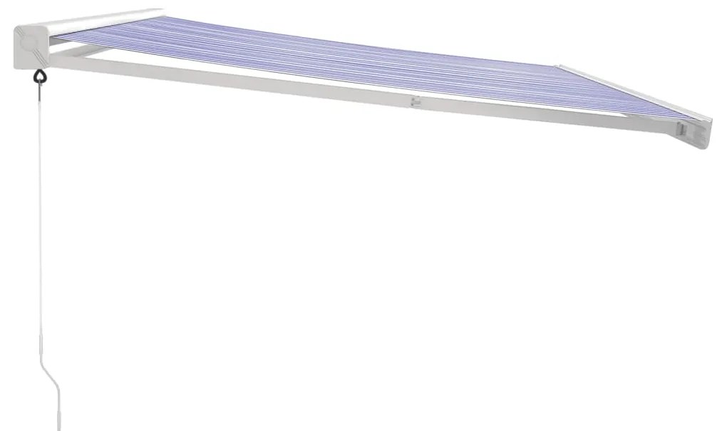 vidaXL Τέντα Πτυσσόμενη Μπλε και Λευκή 4 x 3 μ. Ύφασμα και Αλουμίνιο