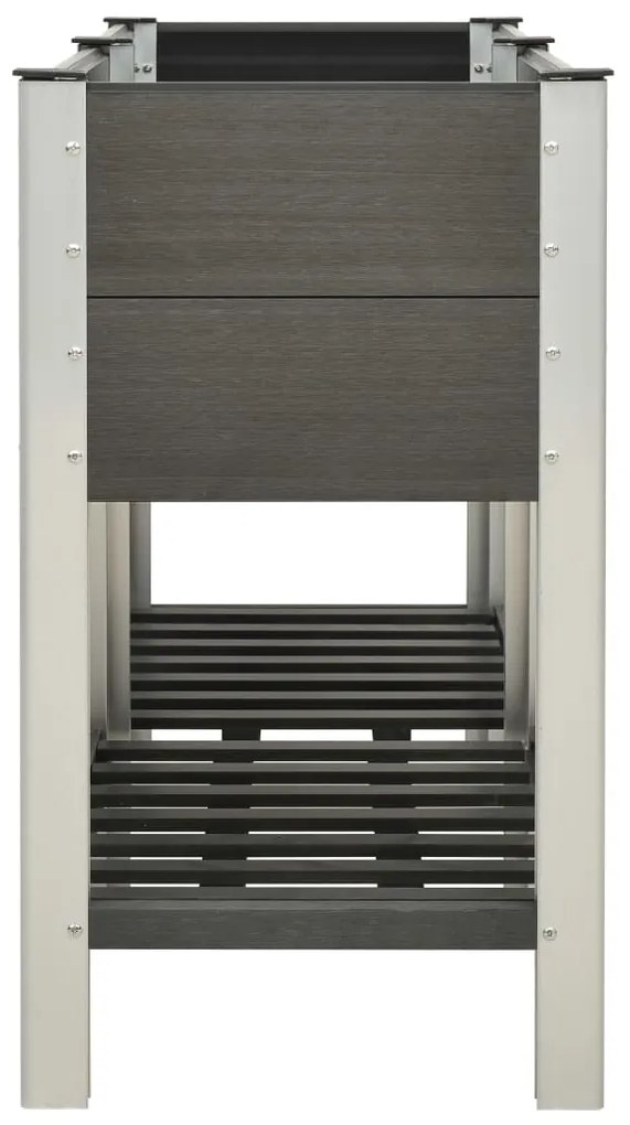 vidaXL Ζαρντινιέρα Υπερυψωμένη με Ράφι Γκρι 150 x 50 x 90 εκ. από WPC