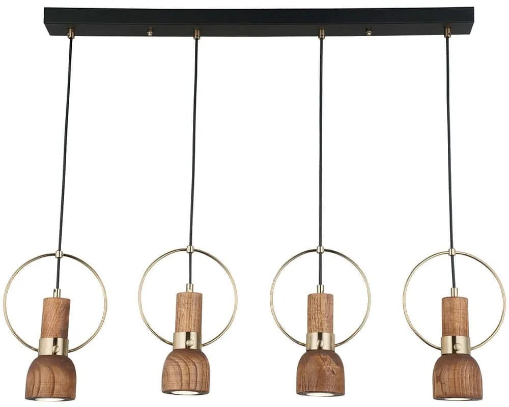 Φωτιστικό Οροφής - Ράγα Under 341LCA1249 89x127cm 4xGU10 7W Brown-Gold Opviq