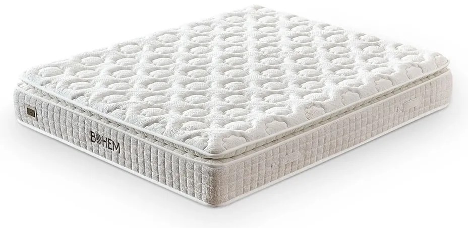 Επενδυμένο Κρεβάτι BOHEM Διπλό με Αποθηκευτικό χώρο και Ανατομικό Στρώμα Μπέζ 160x200εκ. 160x200x123 εκ.