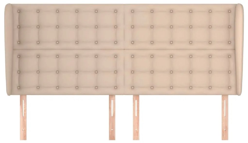 Κεφαλάρι με Πτερύγια Καπουτσίνο 163x23x118/128 εκ. Συνθ. Δέρμα - Καφέ