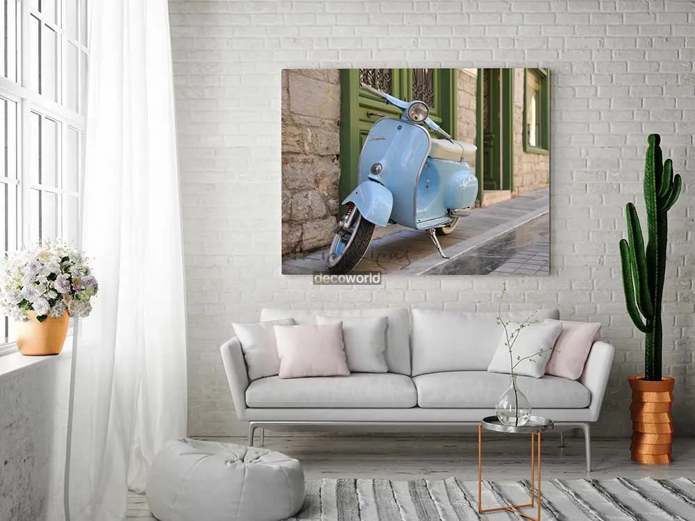 Πίνακας σε καμβά με γαλάζια Vespa KNV433 65cm x 95cm