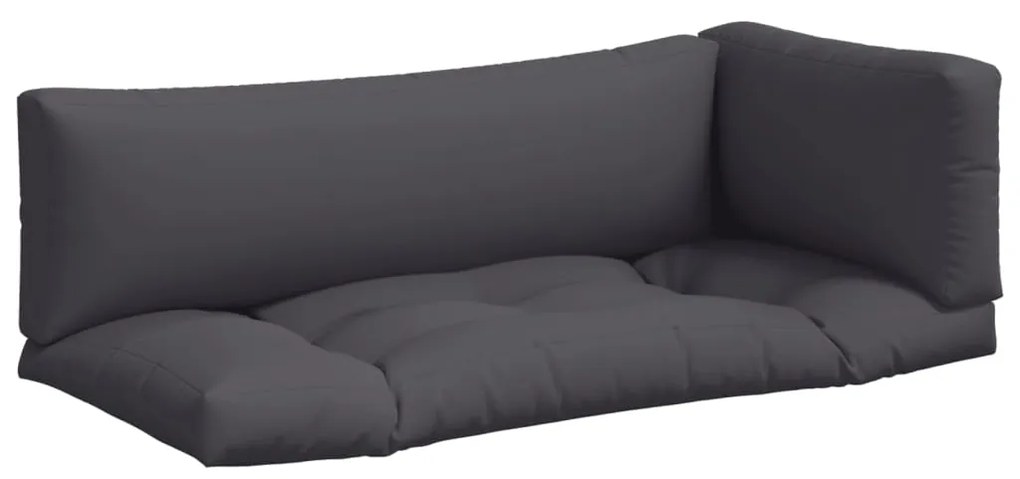 vidaXL Μαξιλάρια Καναπέ Παλέτας 3 τεμ. Ανθρακί Υφασμάτινα