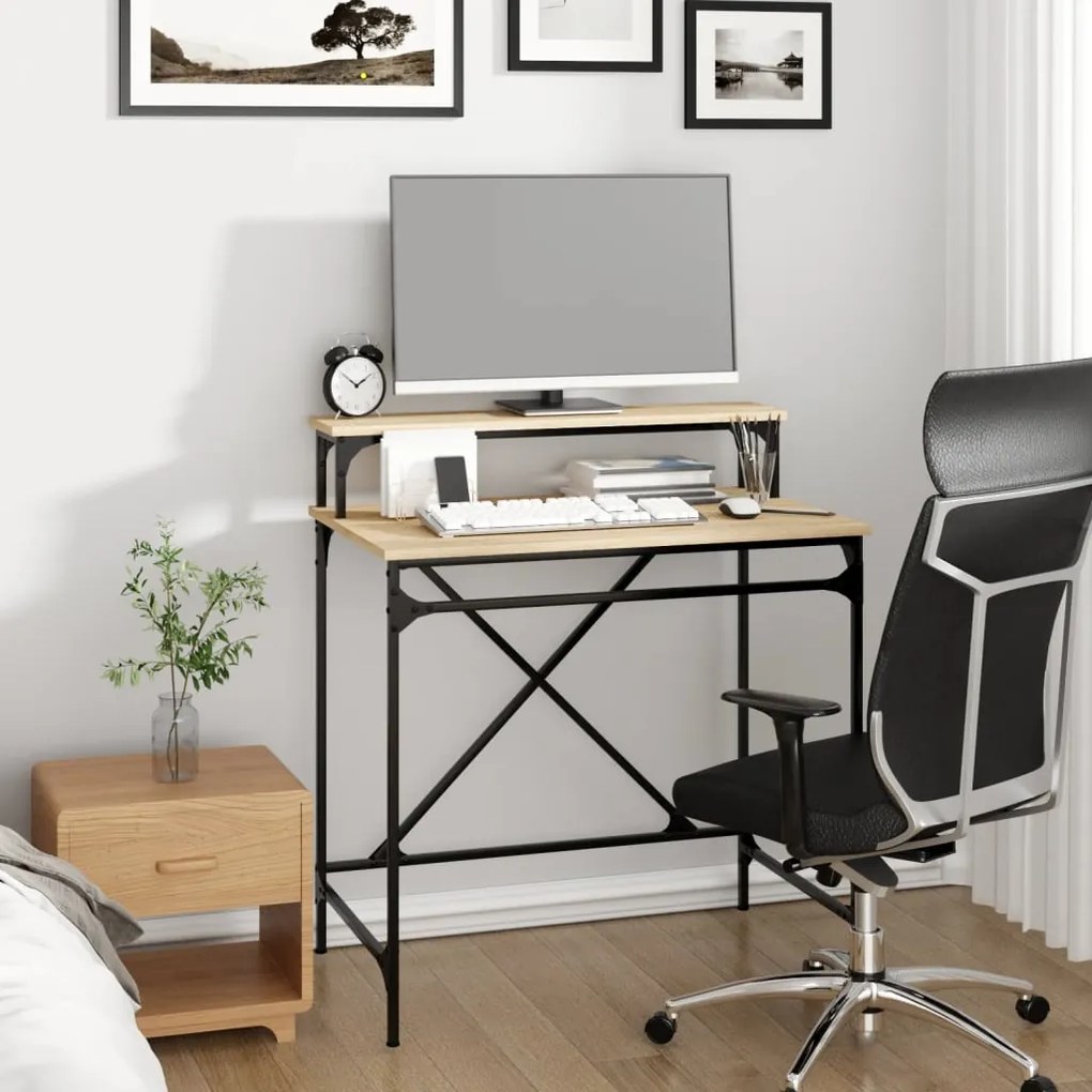 vidaXL Γραφείο Sonoma Δρυς 80x50x90 εκ. από Επεξεργασμένο Ξύλο
