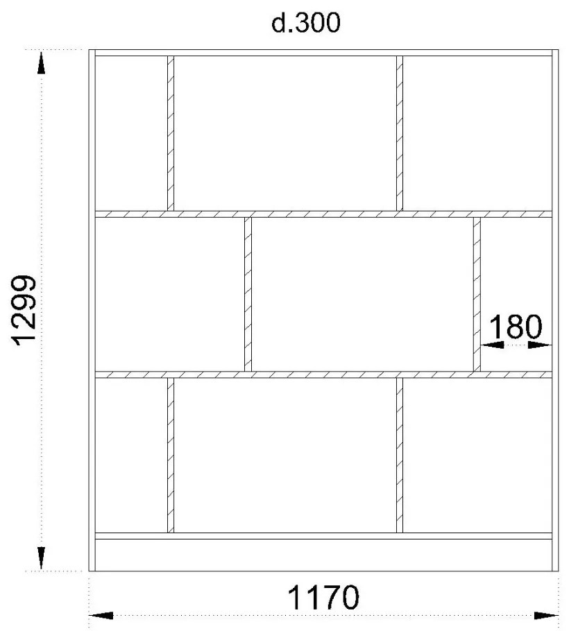 MAZE 117 ΒΙΒΛΙΟΘΗΚΗ ΧΑΜΗΛΗ SONOMA ΓΚΡΙ ΣΚΟΥΡΟ 117x30xH130cm - 24-0586 - 24-0586