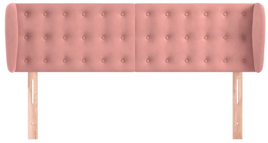 vidaXL Κεφαλάρι με Πτερύγια Ροζ 147x23x78/88 εκ. Βελούδινο