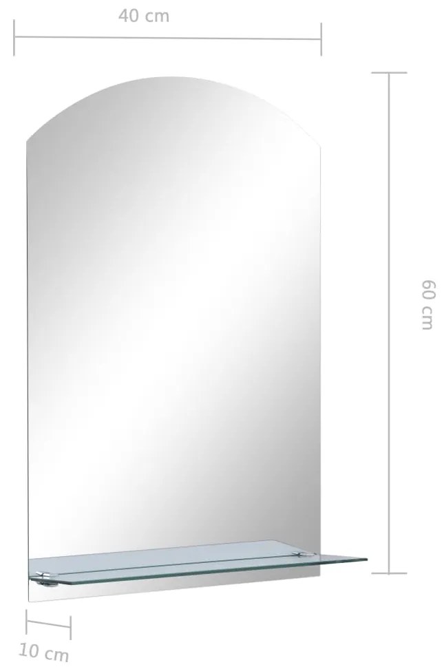 vidaXL Καθρέφτης Τοίχου με Ράφι 40 x 60 εκ. από Ψημένο Γυαλί