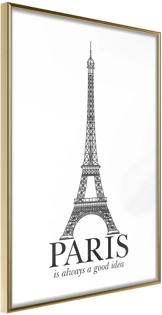 Αφίσα - Eiffel Tower - 20x30 - Χρυσό - Χωρίς πασπαρτού