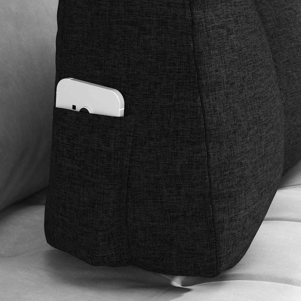 vidaXL Μαξιλάρι Πλάτης Μαύρο 60 x 24 x 50 εκ ύφασμα