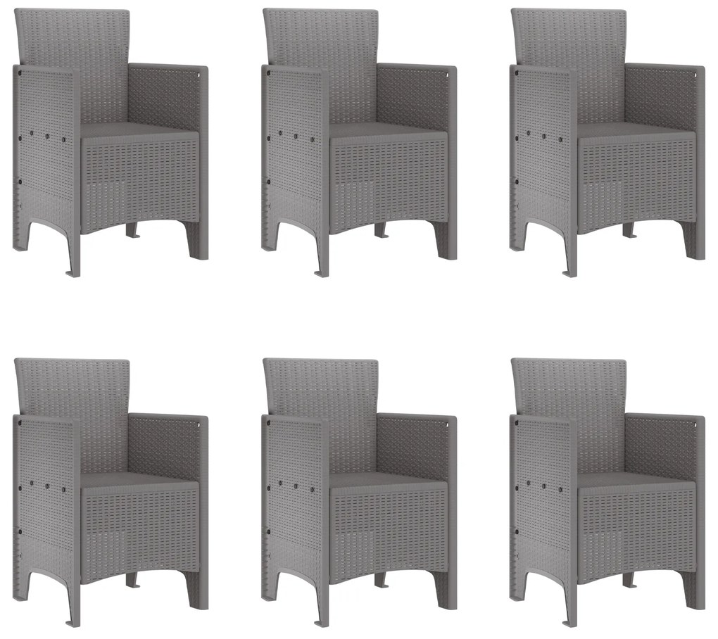 vidaXL Σετ Τραπεζαρίας Κήπου 7 pcs Ανοιχτό γκρι Large Πλαστικό
