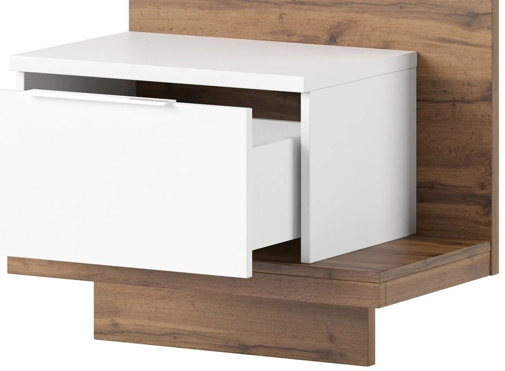 Κομοδίνο Ludost κρεμαστό-Φυσικό - Λευκό-Δεξιά