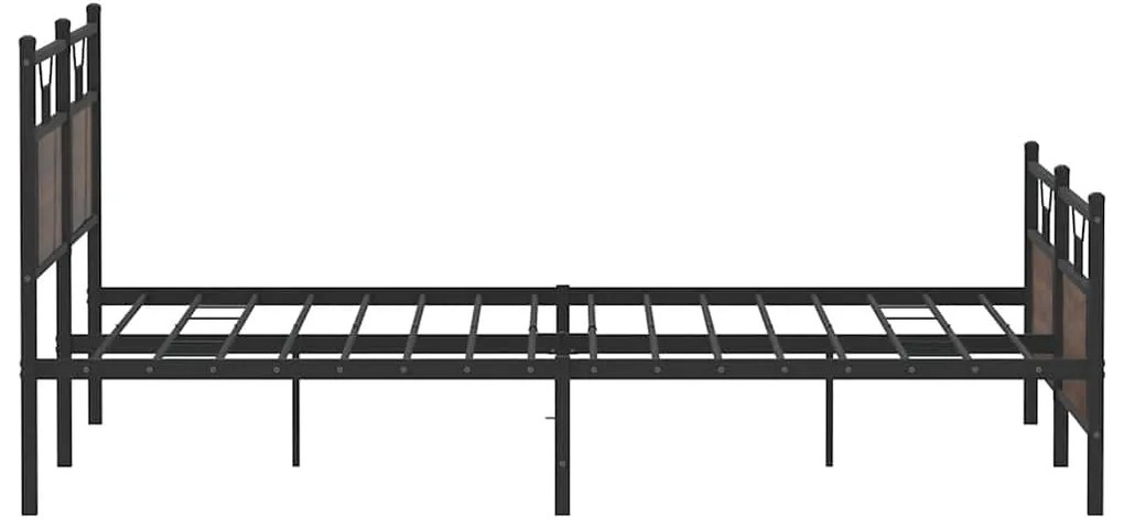 vidaXL Σκελετός Κρεβ. Χωρίς Στρώμα Καφέ Δρυς 180x200 εκ. Μεταλλικό