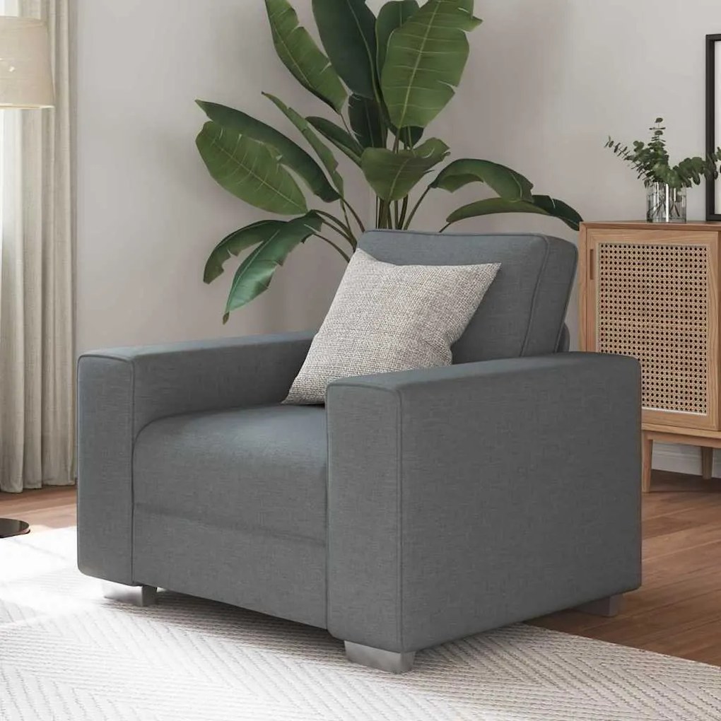 vidaXL Καναπές με μαξιλάρι Σκούρο γκρι 100 x 77 x 82 εκ ύφασμα