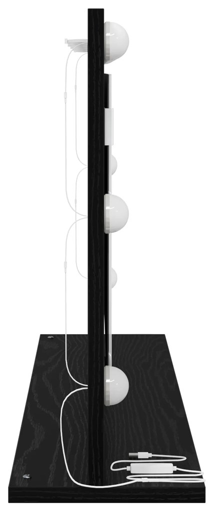 vidaXL Καθρέφτης Vanity με LED Φώτα Μαύρο Δρυς 80x45x18 εκ.