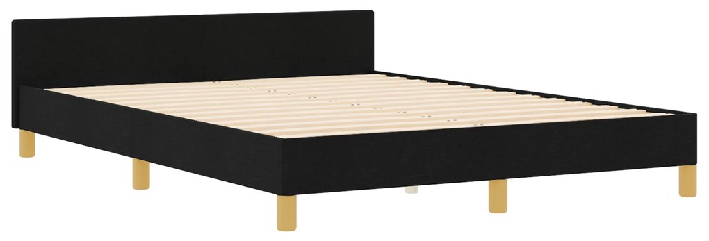 vidaXL Κρεβάτι Μαύρο 140x200 εκ. Υφάσμα